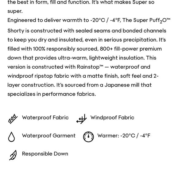 The Super Puff Shorty - Rainstop - Picture 6 of 7